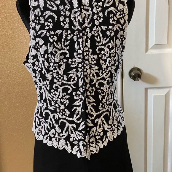 J Kara Black & White beaded dress - Picture 3 of 7
